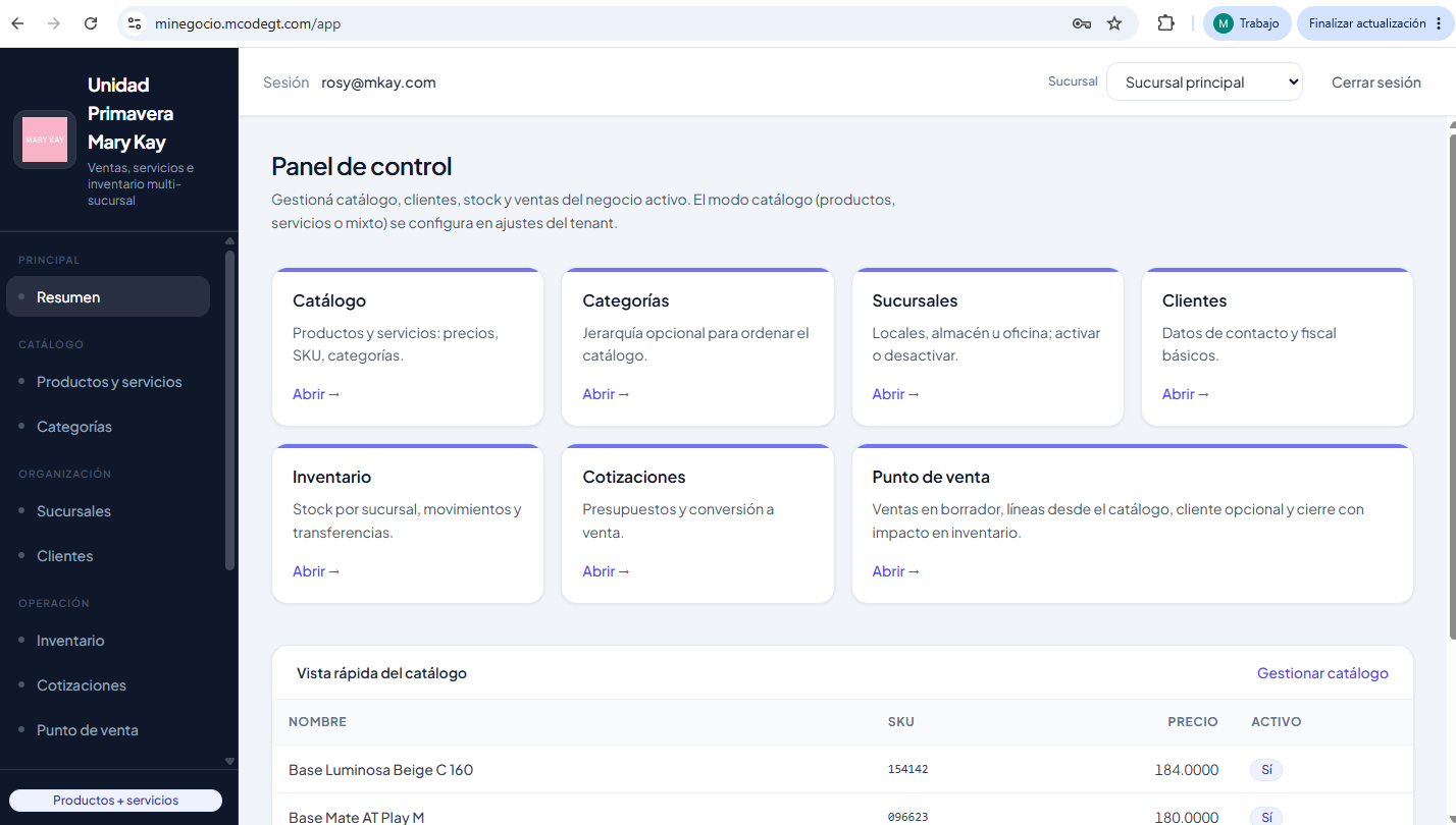 Dashboard de Mi Negocio