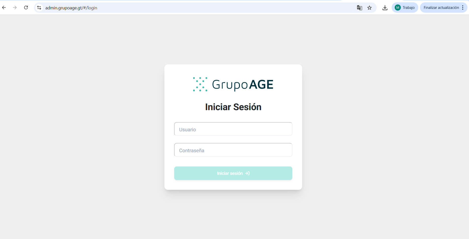 Captura de pantalla del proyecto Grupo AGE Recruitment ERP - Enterprise Software desarrollado por MCodeGT